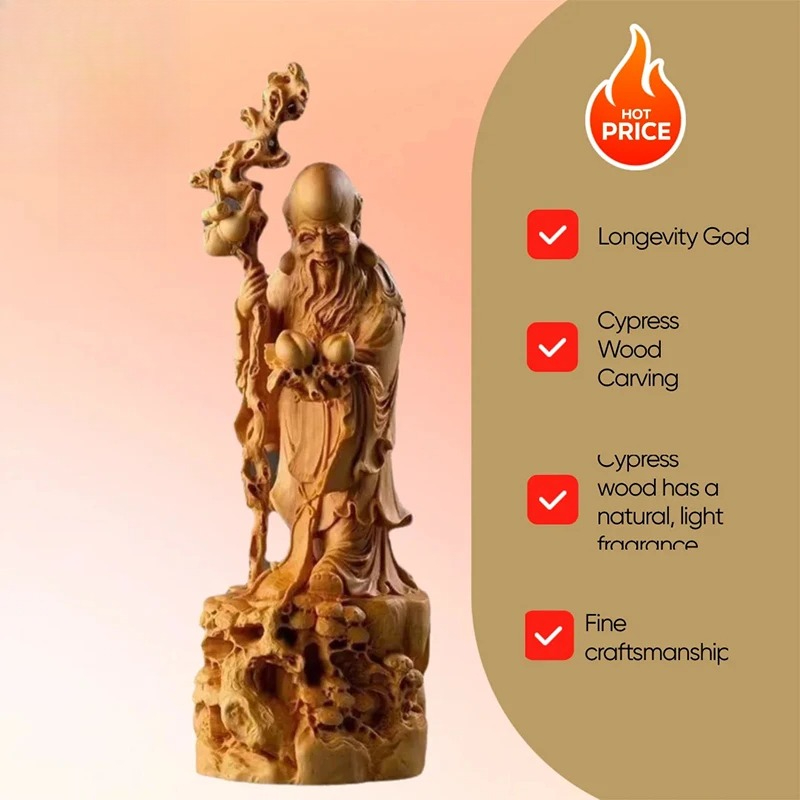 Longevity Health & Wellness Hotel Adults Only - Cypress Chinese traditional longevity star Figurine
