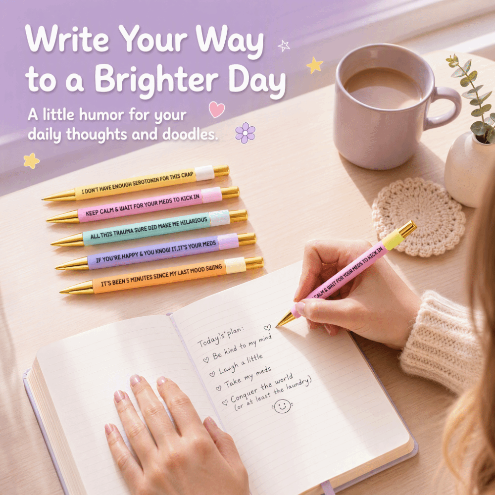 Health Wellness Office - Wellness Funny Ballpoint Pens Inspirational Uplifting