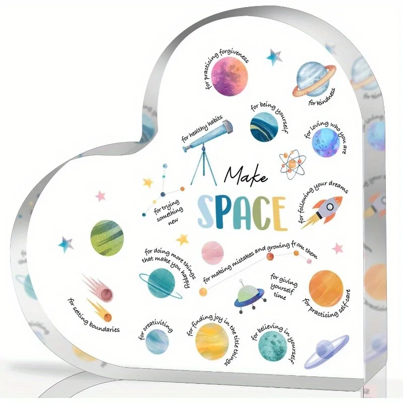 Acrylic Heart Mental Health De - Health Wellness Office ulasan dan harga
