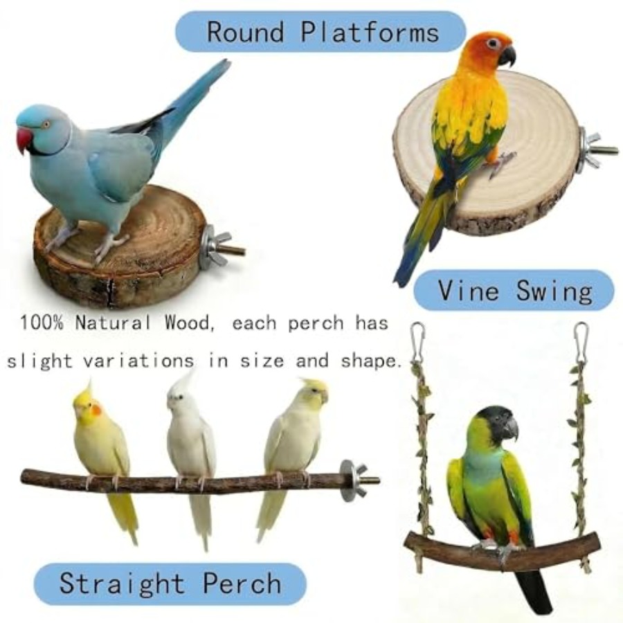 8PCS natural wood bird perches - Health & Wellness Studio ulasan dan harga