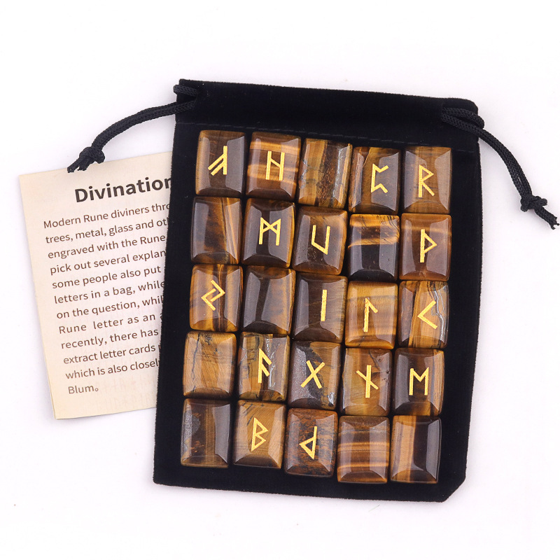 25PCS Runes Stones Set Engrave - Healing Crystal Set ulasan dan harga