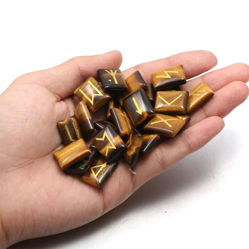 25PCS Runes Stones Set Engrave - Healing Crystal Set ulasan dan harga