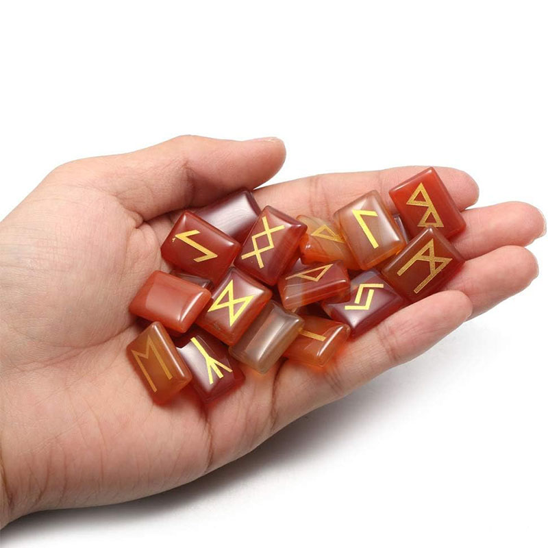 25PCS Runes Stones Set Engrave - Healing Crystal Set ulasan dan harga