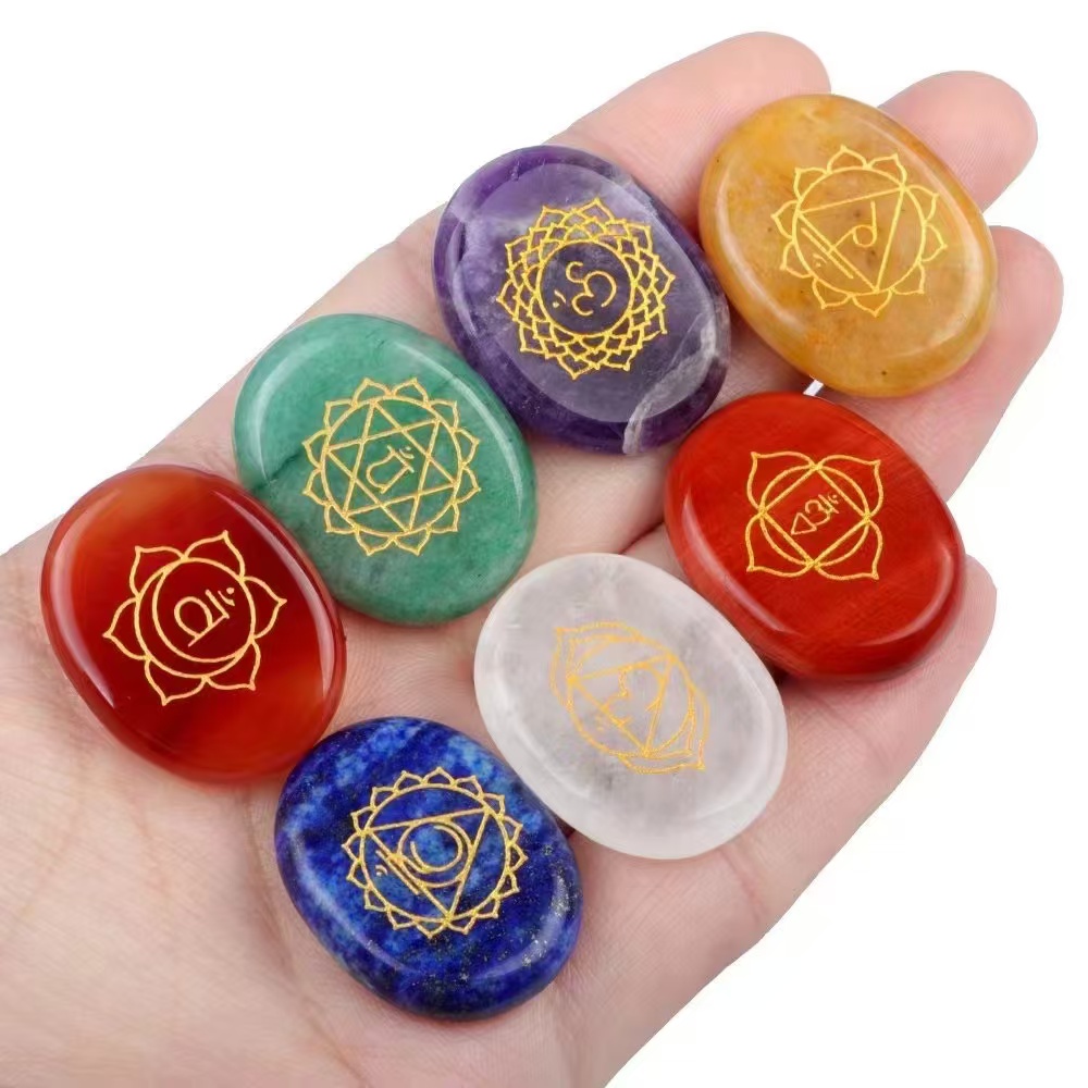 7pcs Natural Crystal Stone Orn - Healing Crystal Set ulasan dan harga